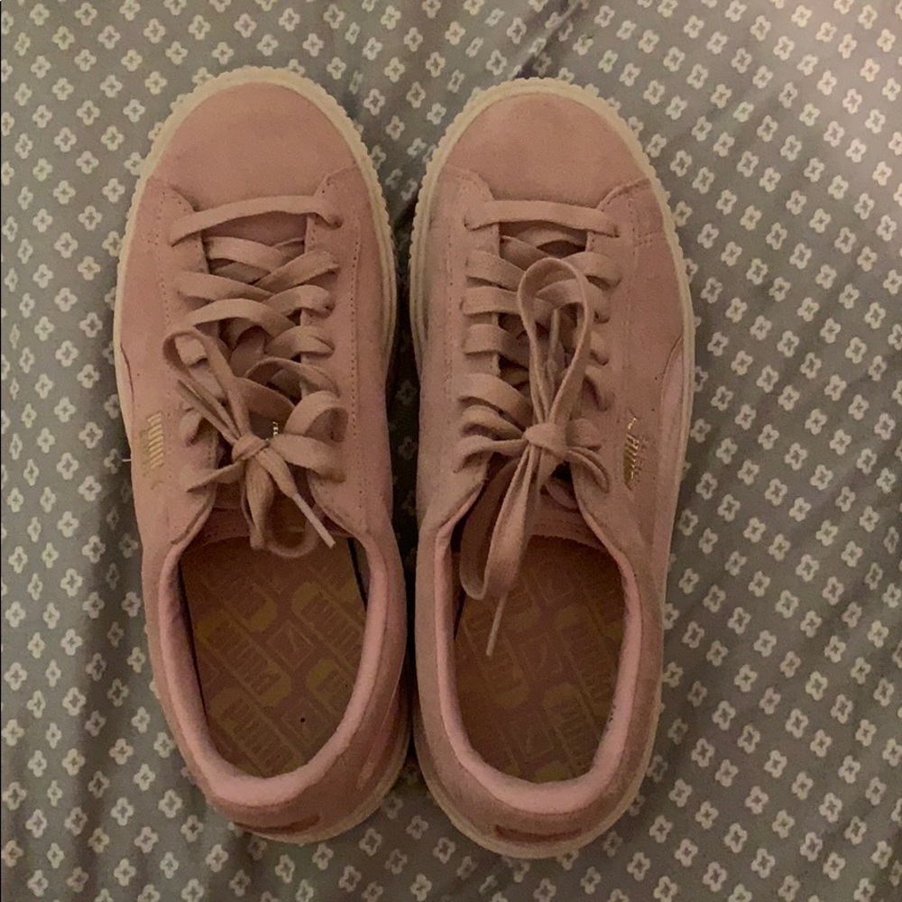 Pink Puma Suedes